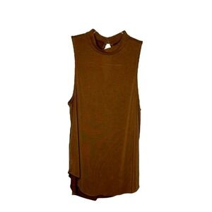 American Eagle Outfitters Womens Tank Top Size‎ XS Brown Mock Neck Cutout Back